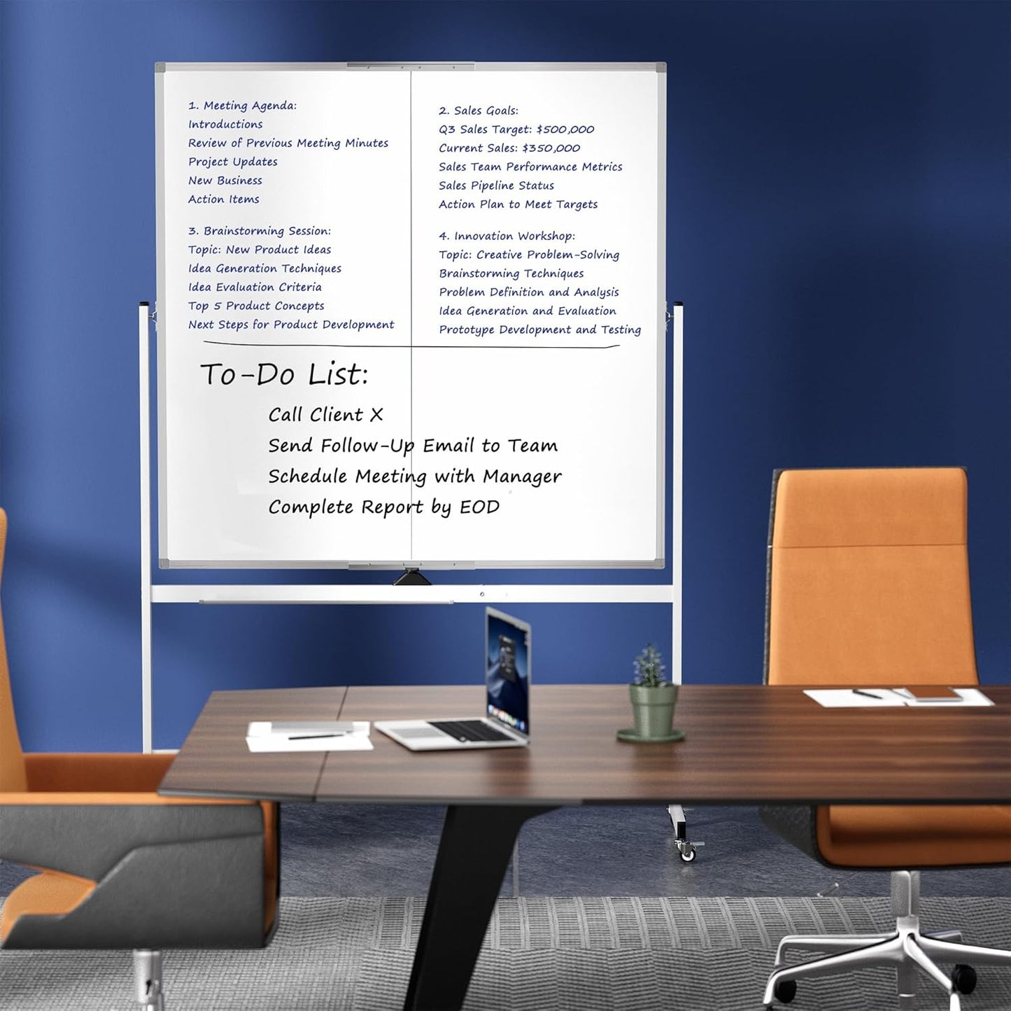 Large Whiteboard Easel with Stand, 36" x 24" Portable Standing Magnetic Dry Erase White Board, 3' x 2' Tripod Height Adjustable Flip Chart Easel for Home Office Classroom School, Silver