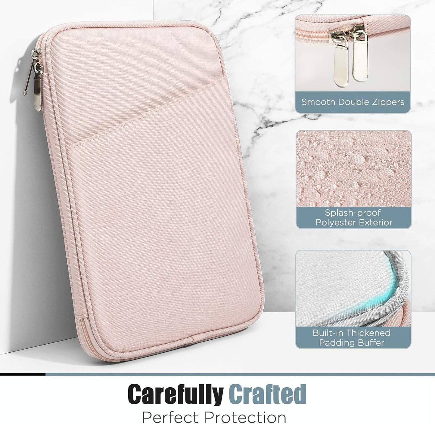 TiMOVO 9-11" Tablet Sleeve Bag for iPad 11-inch A16 2025, iPad 10.9"/10.2"| Air 11 Inch/5th/4th Gen. 10.9", Galaxy Tab A9+/A11Plus 11", Protective Bag with Pocket, Black