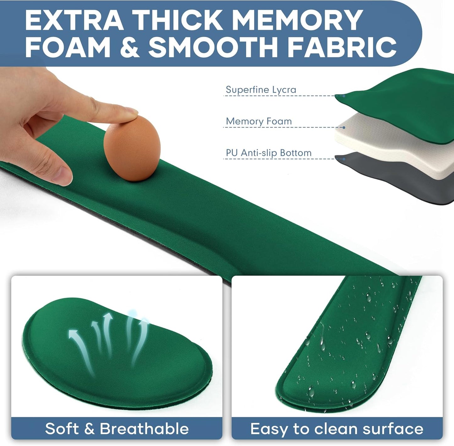 Office Ergonomic Memory Foam Computer Mouse and Keyboard Wrist Rest pad Support Carpal Tunnel, Wrist Rest for Keyboard and Mouse, Wrist Support Set