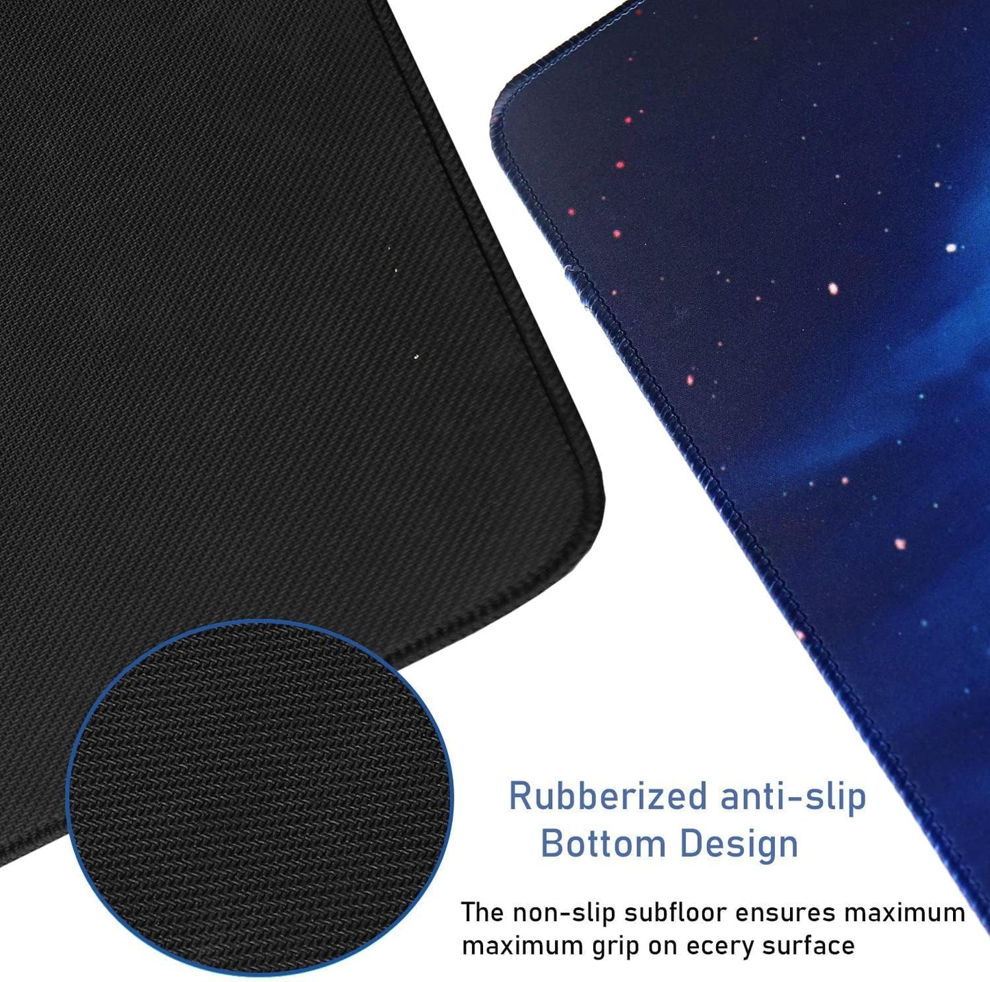 Large Extended Gaming Mouse Pad with Stitched Edges, (31.5X15.7In) Durable Non-Slip Natural Rubber Base, Waterproof Computer Keyboard Pad Mat for Esports Pros/Gamer/Desktop/Office/Home-Black