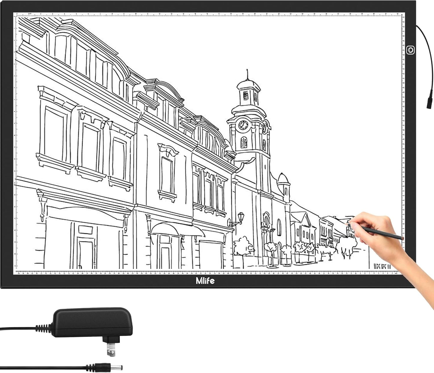Mlife A2 LED Light Pad for Diamond Art Painting Light Board with 3 Brightness, Tracing Light Board with USB Cable & 4 Fasten Clips for Sketching, Animation, Drawing, Diamond Art Painting Supplies