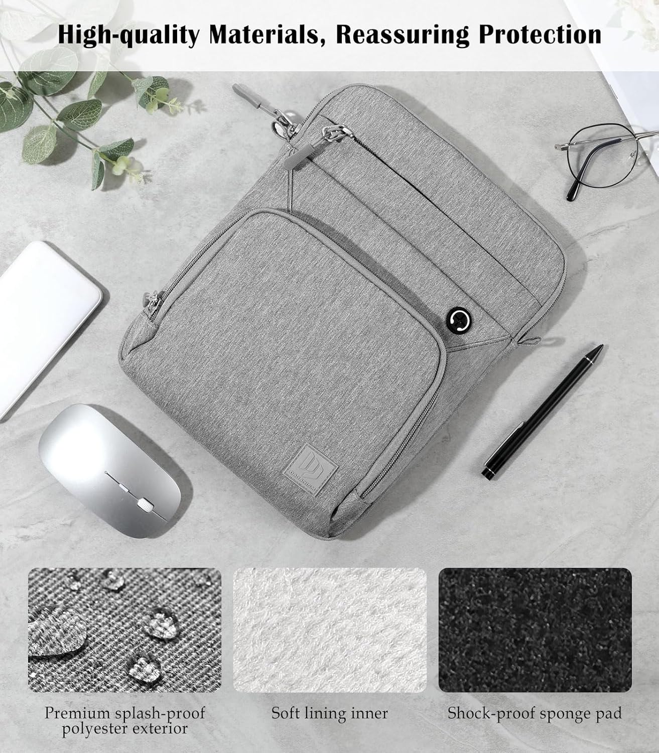 Dadanism 9-11 Inch Tablet Sleeve Bag with Shoulder Strap for iPad (A16) 11", iPad Air M4 Pro M5 11", i-Pad 10th Gen 10.9", i-Pad 9/8/7th Gen 10.2", Galaxy Tab A11+ Plus 11", reMarkable 2 10.3", Black