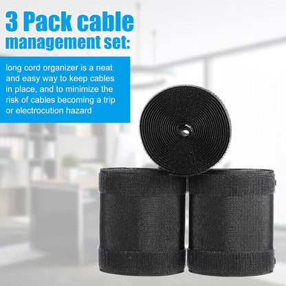 WILLBOND Carpet Cord Cover Cable Protector Floor Cover Cable Protector Management Only for Commercial Office Carpet(19.69 ft,Black)