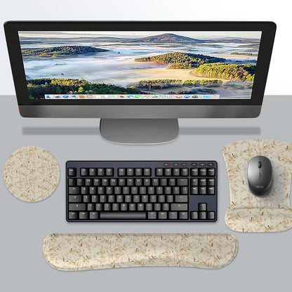 RICHEN Keyboard Wrist Rest Pad and Mouse Wrist Rest Support Mouse Pad Set,Sturdy & Comfortable & Lightweight for Easy Typing & Pain Relief-Ergonomic Support (Brown)