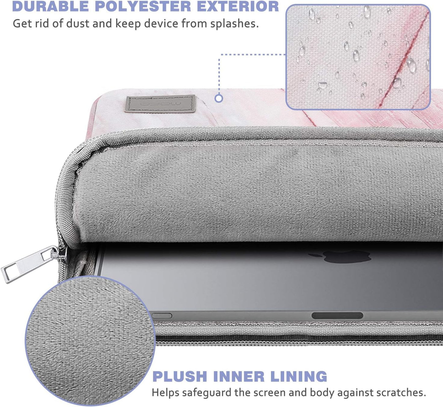 MoKo 9-11 Inch Tablet Sleeve Bag Carrying Case Fits iPad Pro 11 M5/Air M3, iPad A16 2025, i-Pad 10th 10.9, i-Pad 9/8/7th Gen 10.2, iPadAir 5/4th 10.9, Tab S8 11"/Tab A 10.1,Cloudy Pink