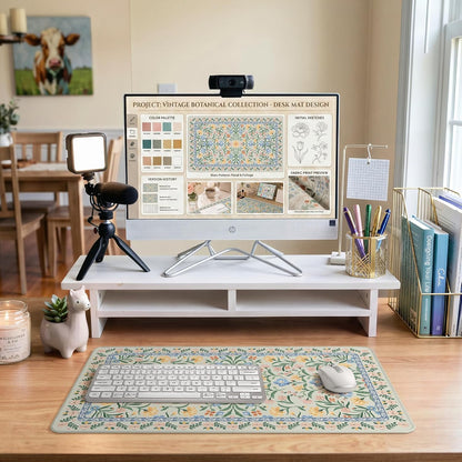 iCasso Desk Mat for Keyboard and Mouse, Large Mouse Pad, Desk Pad Mat, Anti-Slip Big Mousepad with Stitched Edges for Computer Desktop(Deep Green)