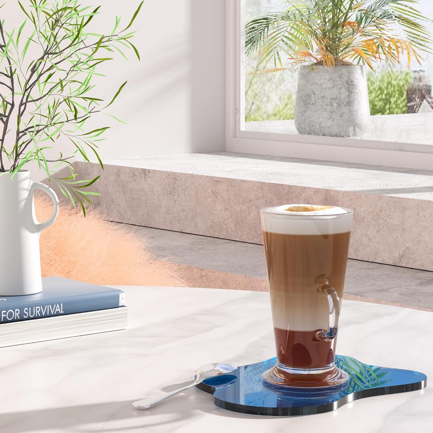 Acrylic Coaster Decorative Plates, Irregular Bar Drink Coaster, Clear Cloud Shape Coffee Cup Coaster, Perfect for Tabletop Protection and Accessories Display.(Gold)
