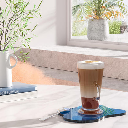 Acrylic Coaster Decorative Plates, Irregular Bar Drink Coaster, Clear Cloud Shape Coffee Cup Coaster, Perfect for Tabletop Protection and Accessories Display.(Gold)