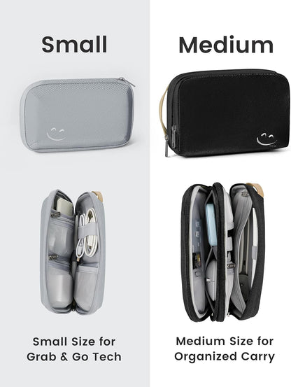 Travelkin Travel Cord Organizer, Small Electronic Organizer Travel Case, Cable Organizer Bag For Cords,Chargers Phone, Sd Card,Usbs (Black)