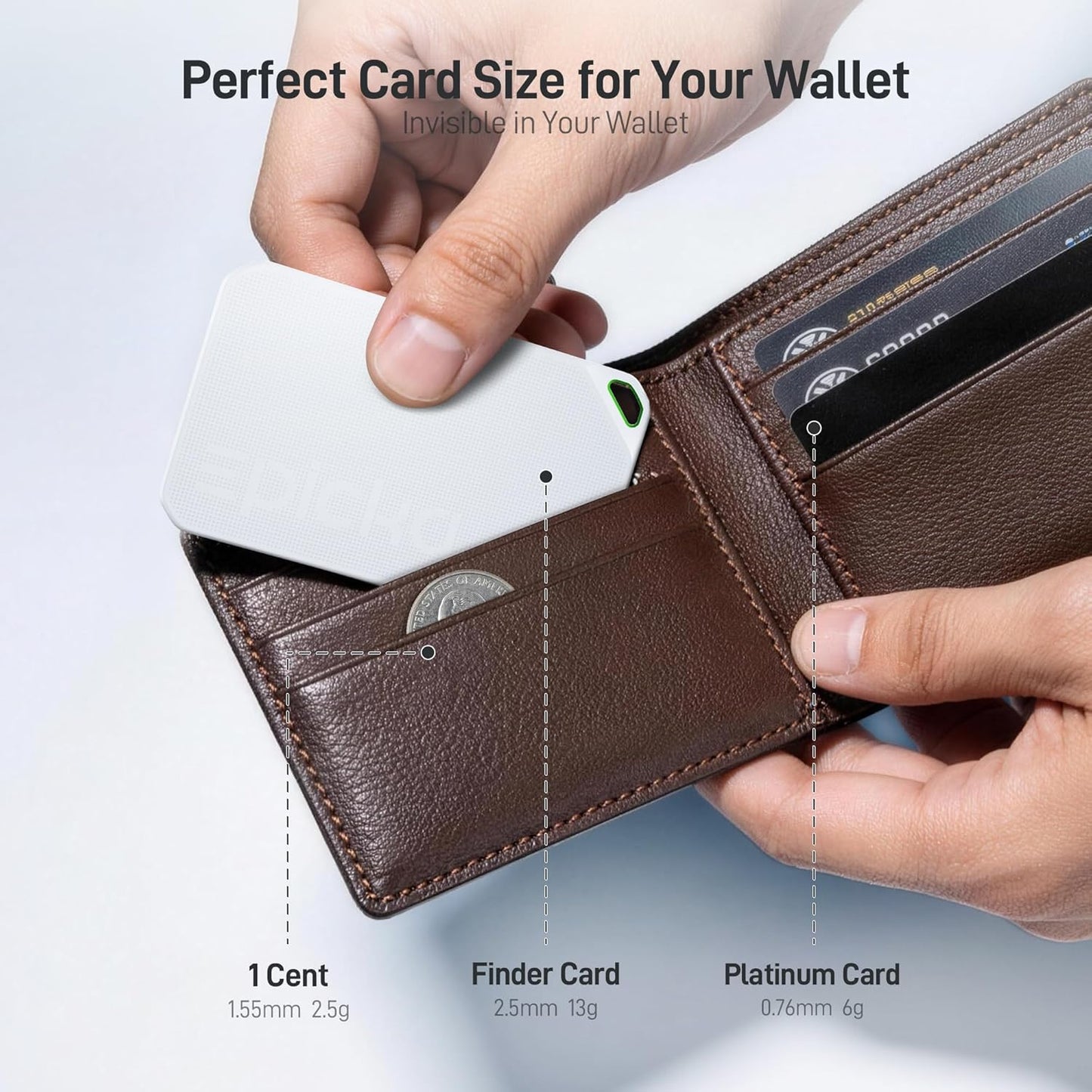 Epicka Wallet Tracker Card Compatible with Apple Find My, 8-Year Maintenance-Free Battery, Tracking Card with NFC, MFi Certified, IP67 Bluetooth Item Locator for Luggage, Passport, 1 Pack, Black