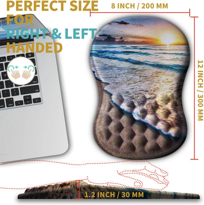Hokafenle Ergonomic Mouse Pad Wrist Support with Massage Design, Wrist Rest Pain Relief Mousepad with Memory Foam&Non-Slip PU Base, Mouse Pads for Wireless Mouse & Desk (12x8 inch,Black)