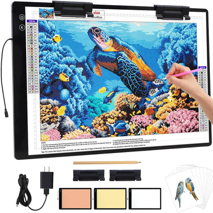 Rechargeable A4 Light Box with Padded Case,led Light pad with Built-in Stand & Clip,6 Levels of Brightness lightbox for tracing,Diamond Painting.Light Table for Artists,Drawing,Sketching,Animation