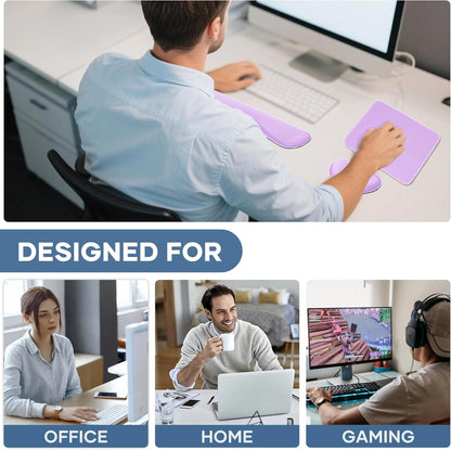 Office Ergonomic Memory Foam Computer Mouse and Keyboard Wrist Rest pad Support Carpal Tunnel, Wrist Rest for Keyboard and Mouse, Wrist Support Set