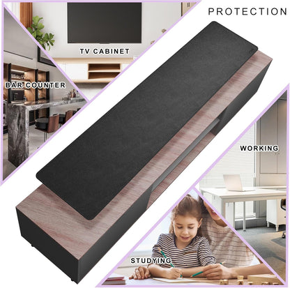 Vyaaa PU Leather & Cork Desk Mat, 39.4"x15.7" Dual Sided Computer Desk mat, Waterproof Large Mouse Pad, Non-Slip Office Desk pad, Office Desk Protector for Work/Gaming/Home (Black)