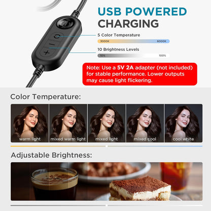 InnoGear Video Conference Light, On-Camera Video Lights for Monitor Desk LED Streaming Lighting with Remote and Touch Control Selfie Zoom Lighting for Computer Webcam Laptop Podcast, Recording