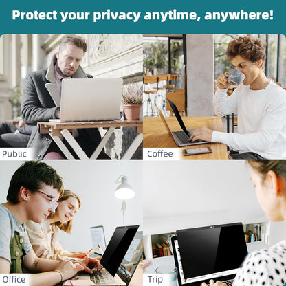 Laptop Privacy Screen 14 Inch Compatible with HP/Dell/Acer/Samsung/Asus/Lenovo/Toshiba,16:10 Aspect Removable Anti Glare Blue Light Filter Protector, 14 in Laptop Privacy Screen Shield