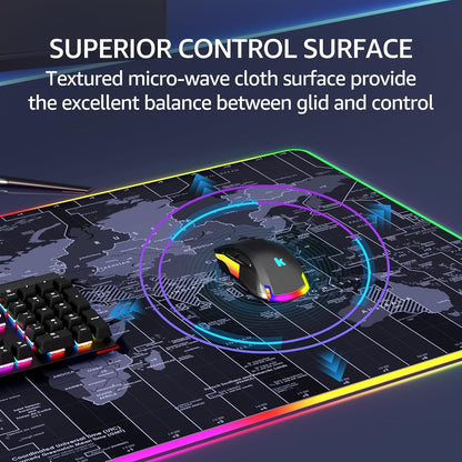 KTRIO Large Gaming Mouse Pad Desk Mat, Superior Micro-Weave Cloth for Precise Mouse Control, Non-Slip Rubber Base, Stitched Edges, Water-Resistant, for Gamer, Office & Home, 31.5" x 11.8" inches