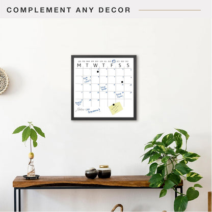 MCS Dry Erase Weekly Planner 11x24 Walnut Framed Calander Whiteboard for Wall, Plan Your Week with Family Weekly Planner for Dinners, Sports, Events & More