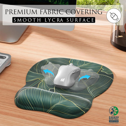 MROCO Ergonomic Mouse Pad with Gel Wrist Rest, Smooth Wrist Support Surface, Non-Slip PU Base for Pain Relief, Comfortable Mousepad for Computer, Laptop, Office & Home, 9.4 x 8.1 in, Black