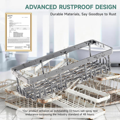 Veken Shower Caddy 6-Pack, Advanced Rustproof Design, No Drilling Adhesive Shelves, Rack with Soap Holder, Large Capacity Bathroom Organizers and Storage, Wall-Mounted Kitchen & Home Decor