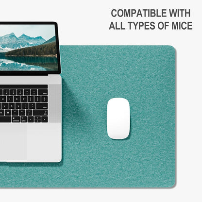 Auhoahsil Felt Desk Mat, Minimalist Large Mouse Pad XXL 35.5 x 15.7 in, Desk Matt for Desktop, Keyboard, Laptop, Computer, Office, Work from Home, Gaming, White