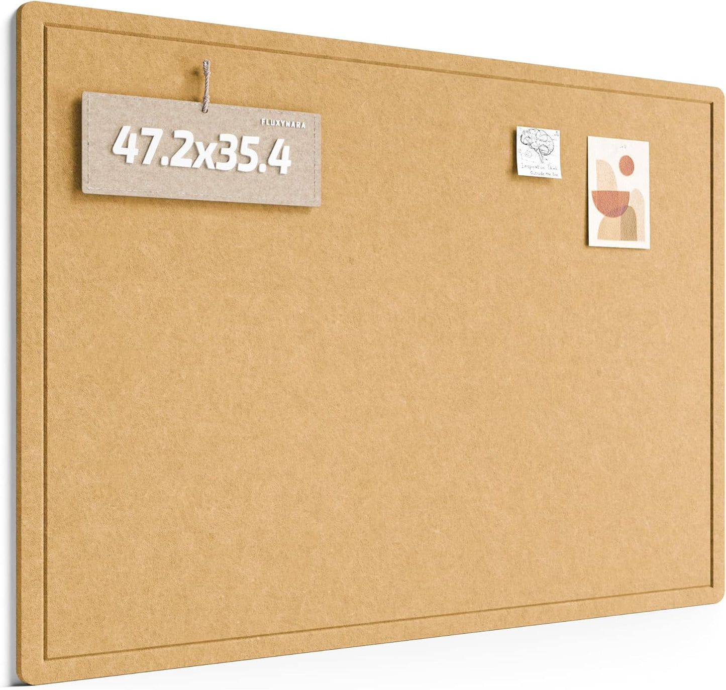 Fluxynara Bulletin Board, 23.6" x 17.5" Cork Board Alternative with 12 Safe Removable Adhesive Tabs, Foldable Felt Pin Board for Home Office, Classroom, Bedroom,Entryway for Walls—Sage