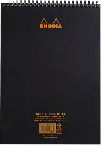 Rhodia #16 Wirebound Notepad 5.8" x 8.3" Dot Pad, Orange Cover