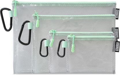 GOBAGS Air Production Multi‑Size Clear Zipper Pouch (4‑Pack) – Cable Organizer & Travel Gear Bag for Electronics, Camera Accessories, Tool Pouch & Small Tech Storage