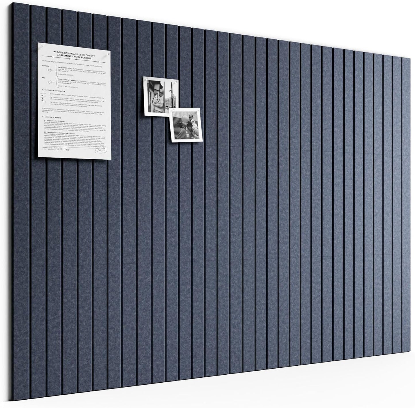 Bumusty Large Cork Board Alternative-48 x 36" Felt Bulletin Board Tiles, with 30 Pushpins, 70 Adhesive Tabs, Fine-Stripe 12-Pack, Cork Boards for Office Push Pin Board Felt Board-Oatmeal