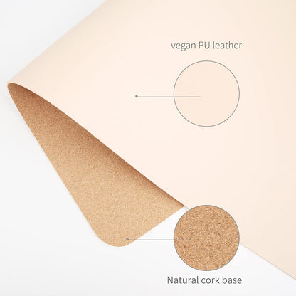 RENMTURE Dual-Sided Mouse Pad, Natural Cork & PU Leather Large Desk Pad for Office and Home Work, Desk Protector Non-Slip, Waterproof, Easy Clean (Olive Green, 32"x16")