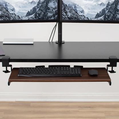 VIVO Large Keyboard Tray Under Desk Pull Out with Extra Sturdy C Clamp Mount System, 27 (33 Including Clamps) x 11 Inch Slide-Out Platform Computer Drawer for Typing, Black, MOUNT-KB05E