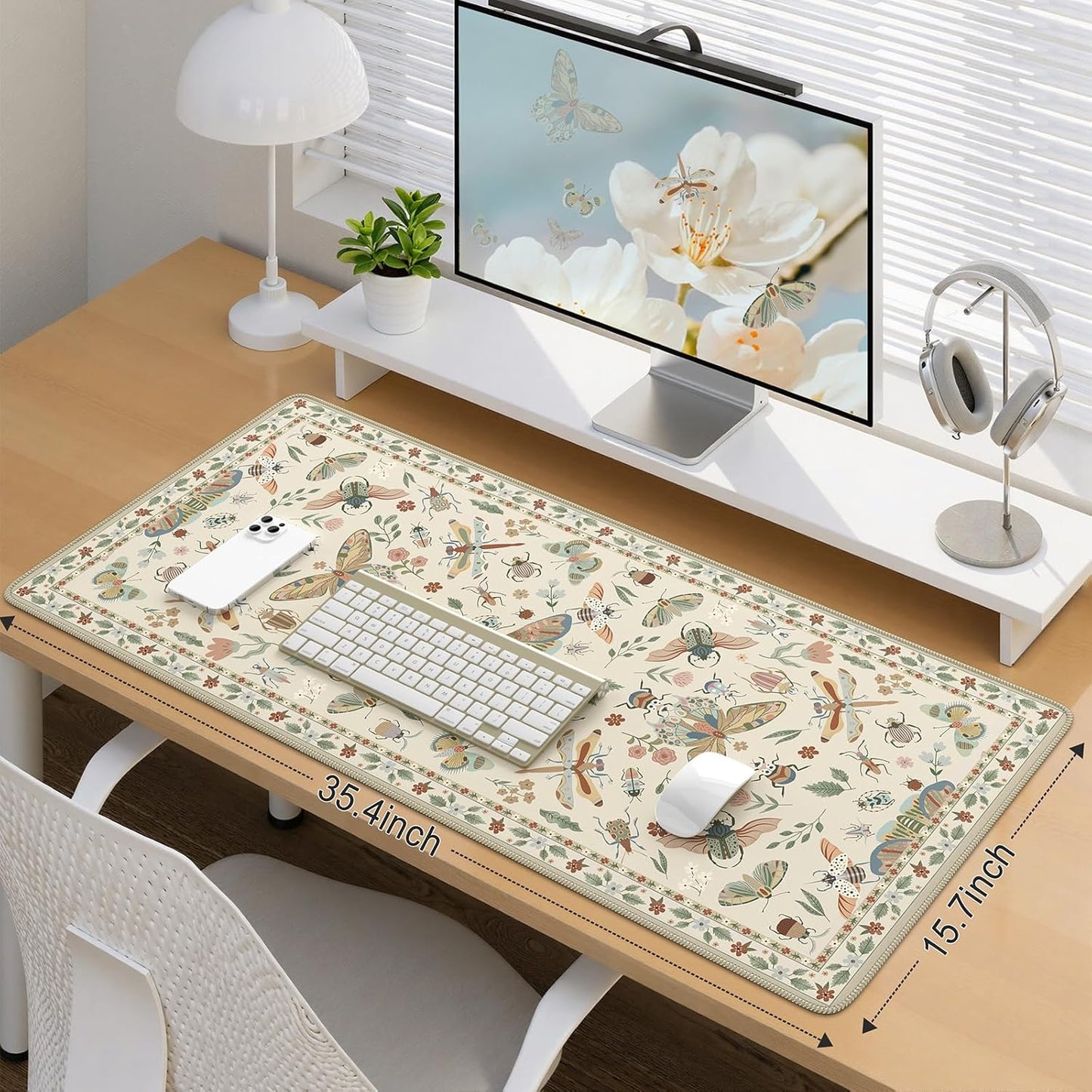 iCasso Desk Cover Mat, Office Mouse Pad, Desk Protector Mat, Extra Large Matt for Desktop,Anti-Slip XXL Big Mousepad with Stitched Edges for Computer Keyboard Retro Black - Colors A