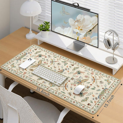 iCasso Desk Cover Mat, Office Mouse Pad, Desk Protector Mat, Extra Large Matt for Desktop,Anti-Slip XXL Big Mousepad with Stitched Edges for Computer Keyboard Retro Black - Colors A