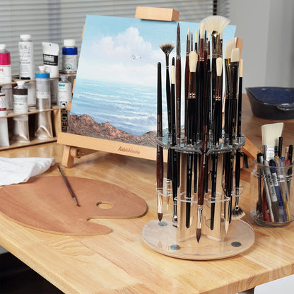 HG Art Concepts Mezzo Artist Drawing Rack - Wood Grain Laminate Multi Layer Desk Stand Professional Storage Display Organizer for Pens, Pencils, Drafting and all other Drawing Tools