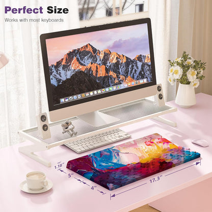 Ospelelf Tilt Keyboard Stand with Wrist Rest, Comfy Ergonomic Keyboard Riser Holder for Office Home