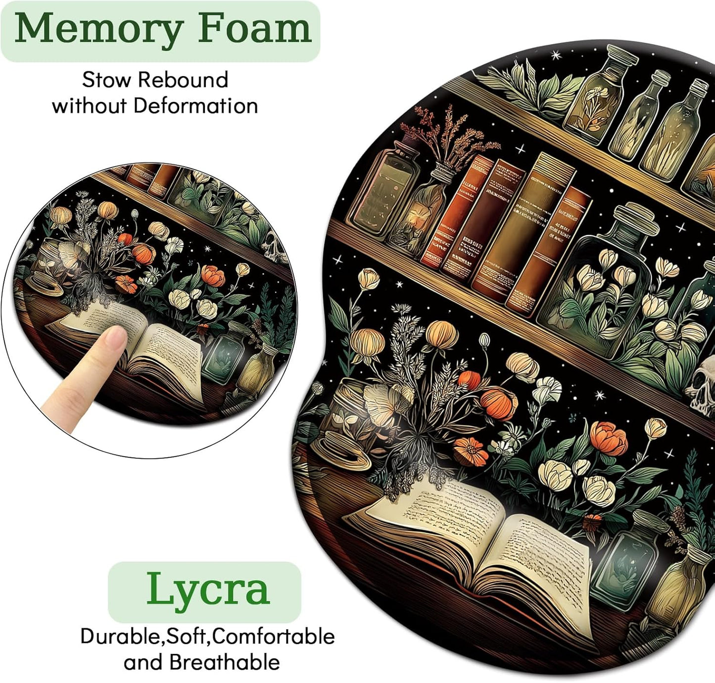 LIMKRIAN Cat Ergonomic Mouse Pad with Wrist Rest, Gaming Mouse Pad with Wrist Support, Funny Mouse Pads for Desk, Computer Mousepad with Non-Slip Pain Relief PU Base, Cute Office Desk Accessories