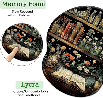 LIMKRIAN Cat Ergonomic Mouse Pad with Wrist Rest, Gaming Mouse Pad with Wrist Support, Funny Mouse Pads for Desk, Computer Mousepad with Non-Slip Pain Relief PU Base, Cute Office Desk Accessories