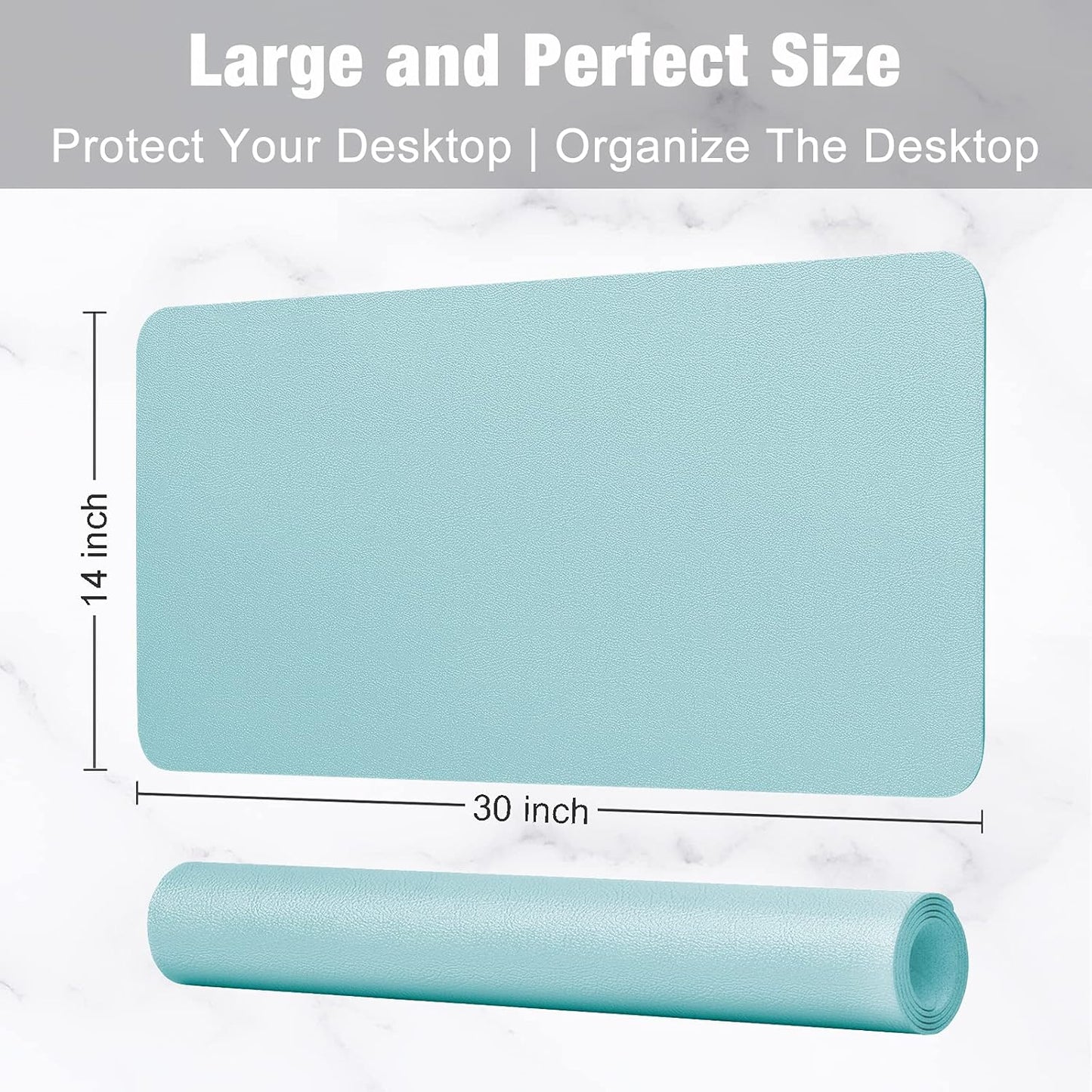 Hsurbtra Desk Pad, 23.6" x 13.8" PU Leather Desk Mat, M Extended Mouse Pad, Waterproof Desktop Blotter Protector, Non-Slip Ultra Thin Small Laptop Keyboard Writing Mat for Office Home, Pink
