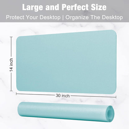 Hsurbtra Desk Pad, 23.6" x 13.8" PU Leather Desk Mat, M Extended Mouse Pad, Waterproof Desktop Blotter Protector, Non-Slip Ultra Thin Small Laptop Keyboard Writing Mat for Office Home, Pink