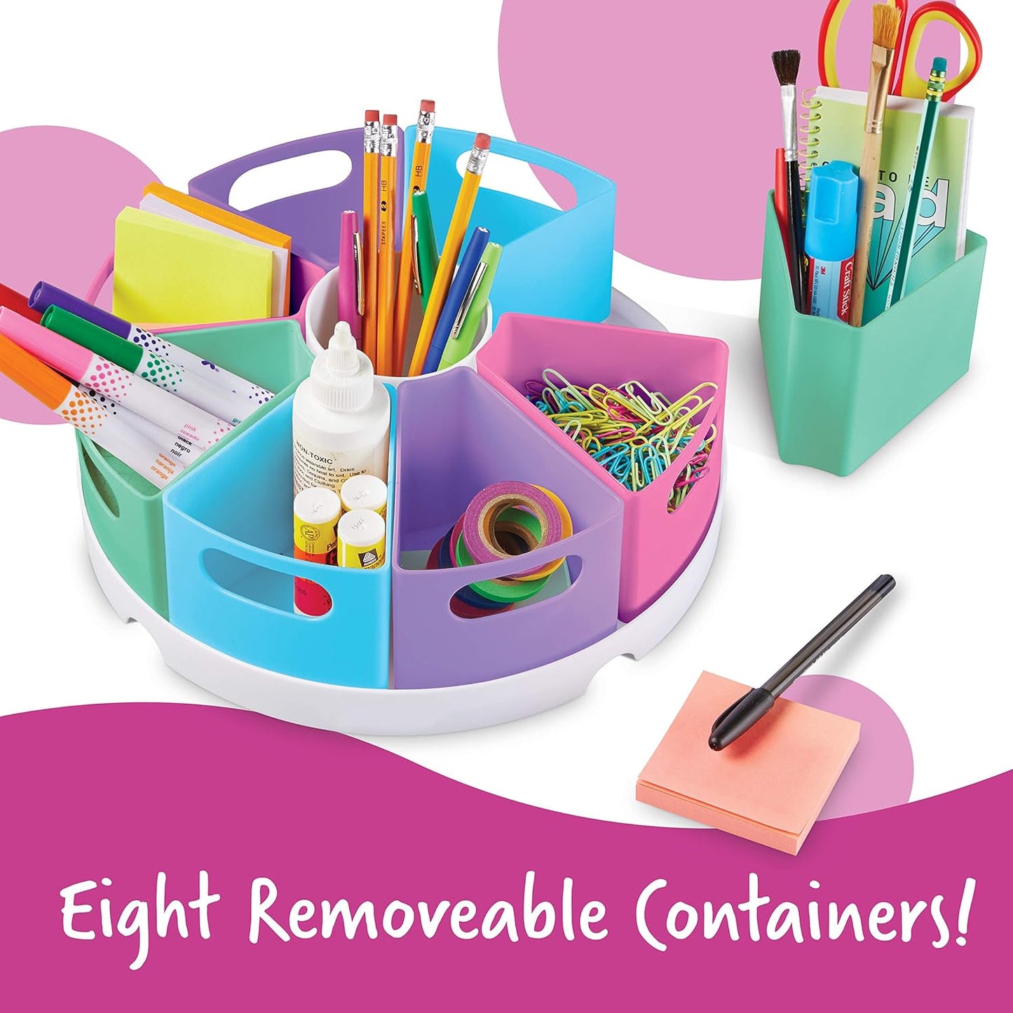 Learning Resources Create a Space Storage Center - Toy Desk Organizer, Classroom Workspace Must Haves, Homeschool Organization, Arts & Crafts , Caddy, Office & Teacher Supplies