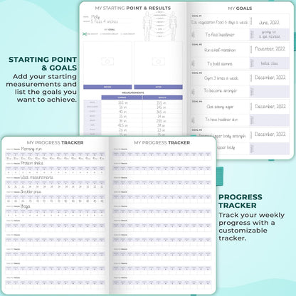 Clever Fox Fitness & Food Journal – Nutrition & Workout Planner for Women & Men – Diet & Gym Exercise Log Book with Calendars, Diet & Training Trackers - Undated, A5 Size, Hardcover (Forest Green)