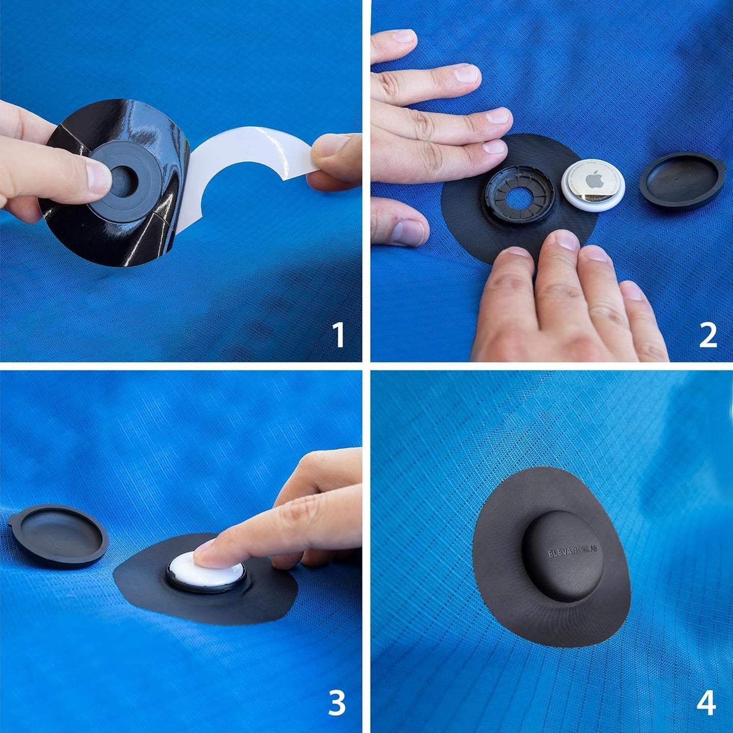 Elevation Lab AirTag Fabric Mount - TagVault™ - The First AirTag Fabric Mount | Secure & Discreet | for Luggage, Purses, Backpacks, & Jackets (4 Pack)