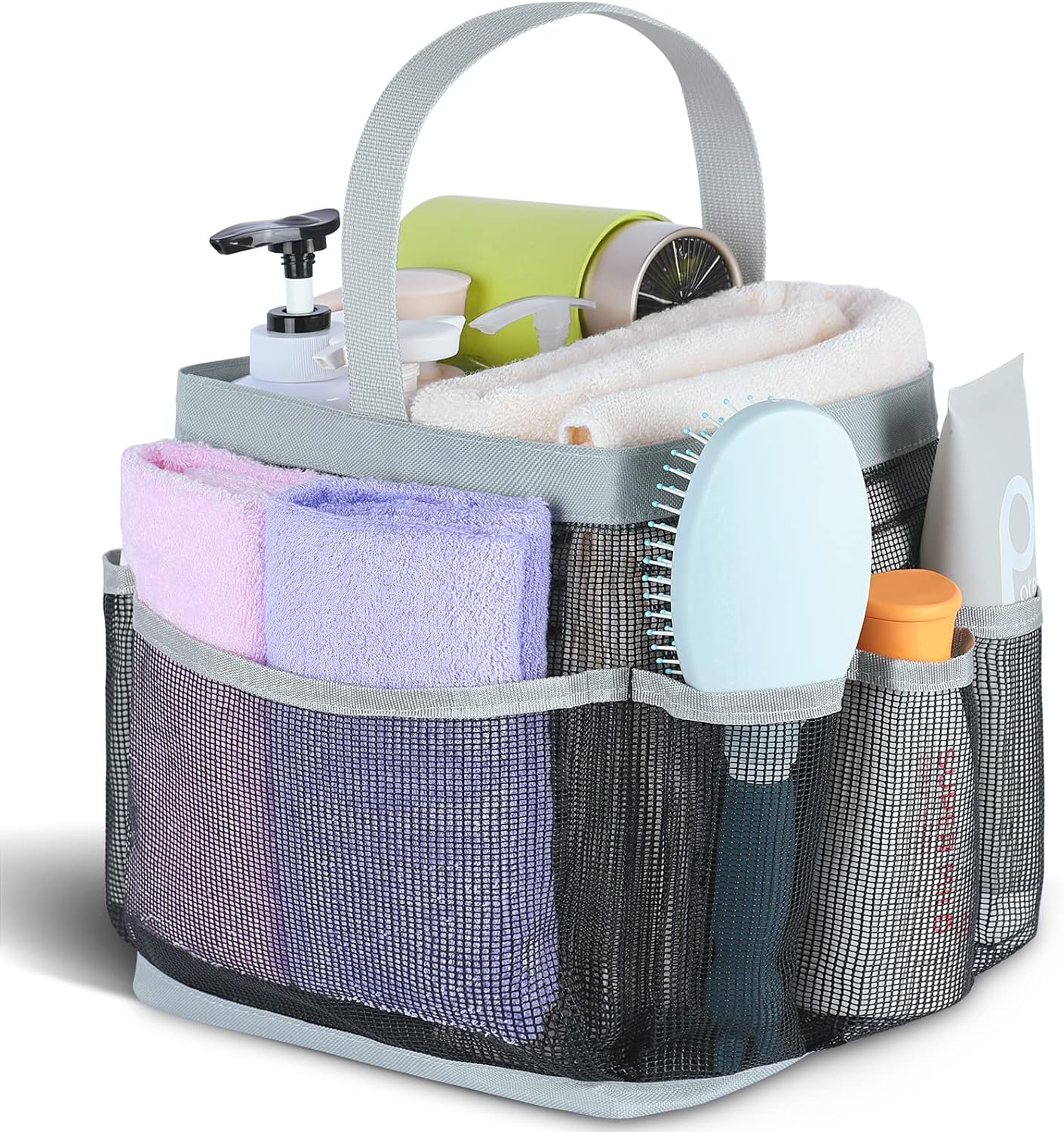 EUDELE Mesh Shower Caddy Portable for College Dorm Room Essentials, Shower Caddy Dorm with 8-Pocket Large Capacity for Beach, Swimming, Gym, Travel essentials