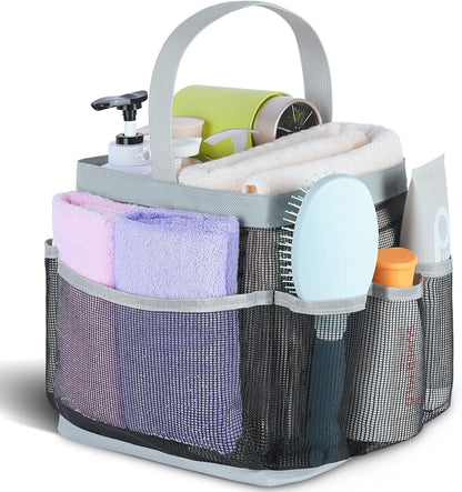 EUDELE Mesh Shower Caddy Portable for College Dorm Room Essentials, Shower Caddy Dorm with 8-Pocket Large Capacity for Beach, Swimming, Gym, Travel essentials