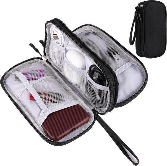 JIAKAI Travel Cable Organizer,Electronics Accessories Organizer Bag,for Charger, Phone, memory card,Travel Gadget Bag-Pink