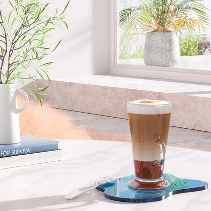 Acrylic Coaster Decorative Plates, Irregular Bar Drink Coaster, Clear Cloud Shape Coffee Cup Coaster, Perfect for Tabletop Protection and Accessories Display.(Gold)