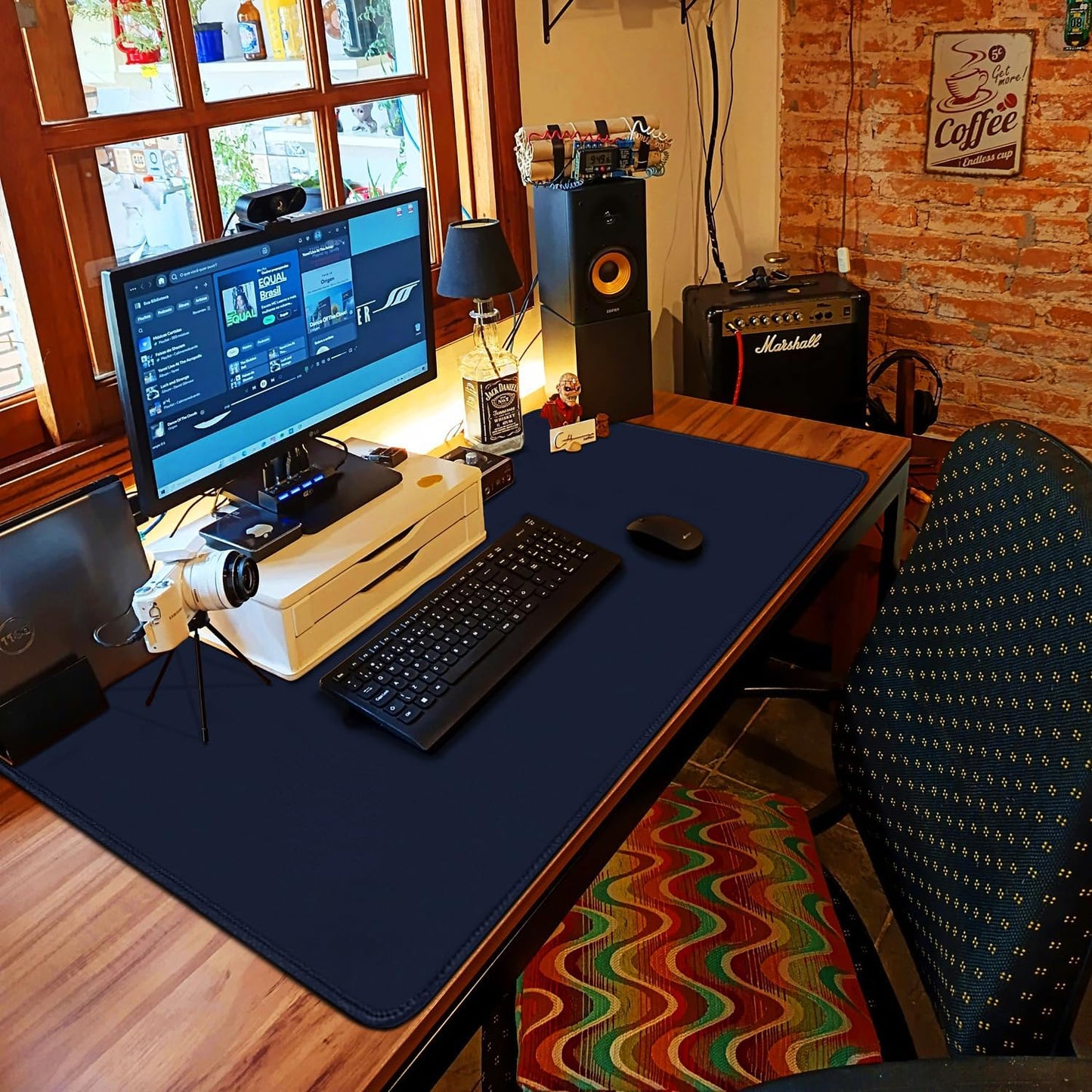 Large Extended Gaming Mouse Pad with Stitched Edges, (31.5X15.7In) Durable Non-Slip Natural Rubber Base, Waterproof Computer Keyboard Pad Mat for Esports Pros/Gamer/Desktop/Office/Home-Black