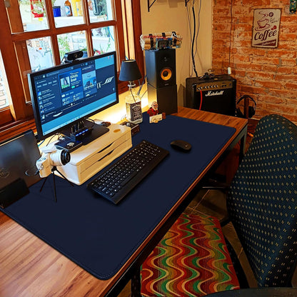 Large Extended Gaming Mouse Pad with Stitched Edges, (31.5X15.7In) Durable Non-Slip Natural Rubber Base, Waterproof Computer Keyboard Pad Mat for Esports Pros/Gamer/Desktop/Office/Home-Black