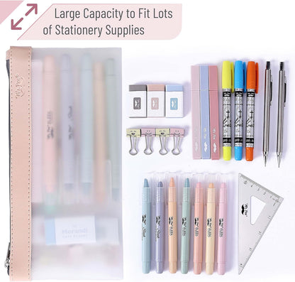 Mr. Pen- Clear Pencil Pouch, 8.50"x4.25", 3 Pack, Durable TPU Material, Medium Water-Resistant Pencil Bags with Smooth Zipper, Multipurpose Clear Pouch for Stationery, School, Office, Travel Supplies