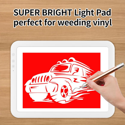 Rechargeable A4 LED Light Box with Carry Bag, elice Wireless Lightbox Drawing Light Table Light Pad Light Copy Board for Artist Sketching, Up to 8860 Lux Super Bright Lightpad for Cricut Weeding Vinyl